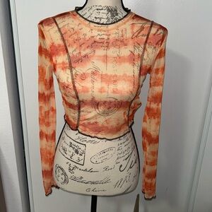 DONATED Y2K Orange Rave Top